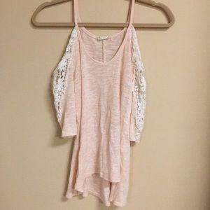 Pale Pink Off the Shoulder Tank Top